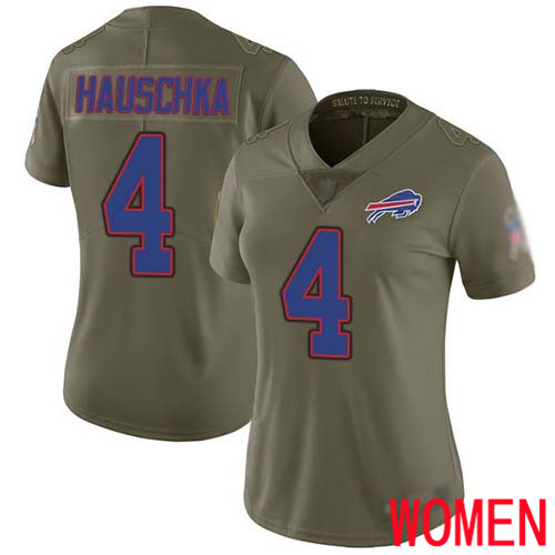 Women Buffalo Bills #4 Stephen Hauschka Limited Olive 2017 Salute to Service NFL Jersey